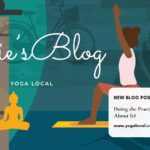 graphic of woman practicing yoga and a buddha statue