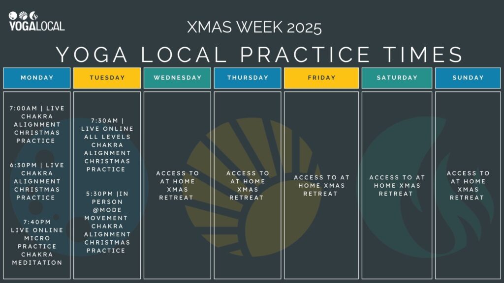 YOGA LOCAL CLASS TIMETABLE XMAS WEEK-2